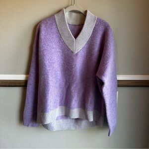 Lululemon Sweater Alpaca Wool Blend V-Neck Lavender Purple W3GXZS